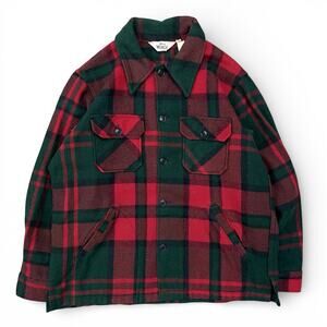 Vintage Woolrich Wool Plaid Hunting Jacket Jac Shirt L Cabin Mackinaw USA Made